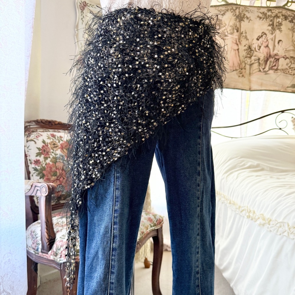 boho black scarf‎